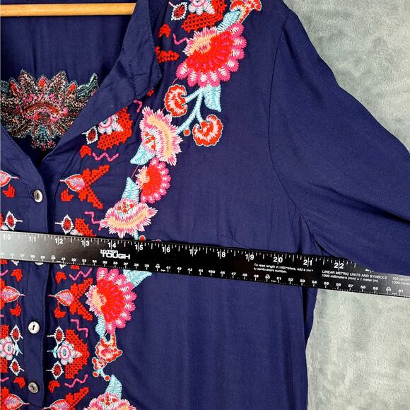 Womens Top Large Boho Peasant Embroidered Floral Cottagecore‎ Hippie Festival - Picture 5 of 8